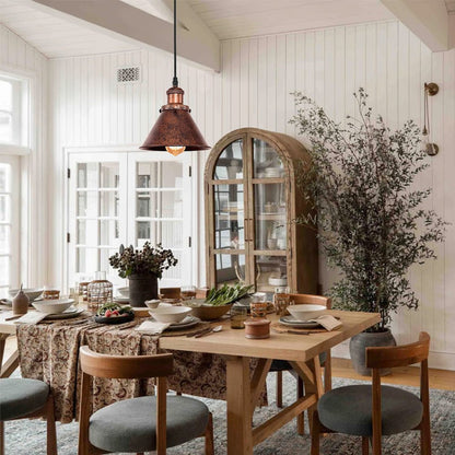 Farmhouse Single Rustic Copper Pendant Light 6