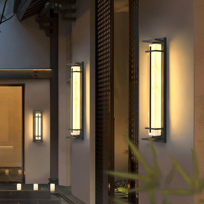 Ray Square Outdoor Wall Light  Imitation Alabaster Waterproof 6