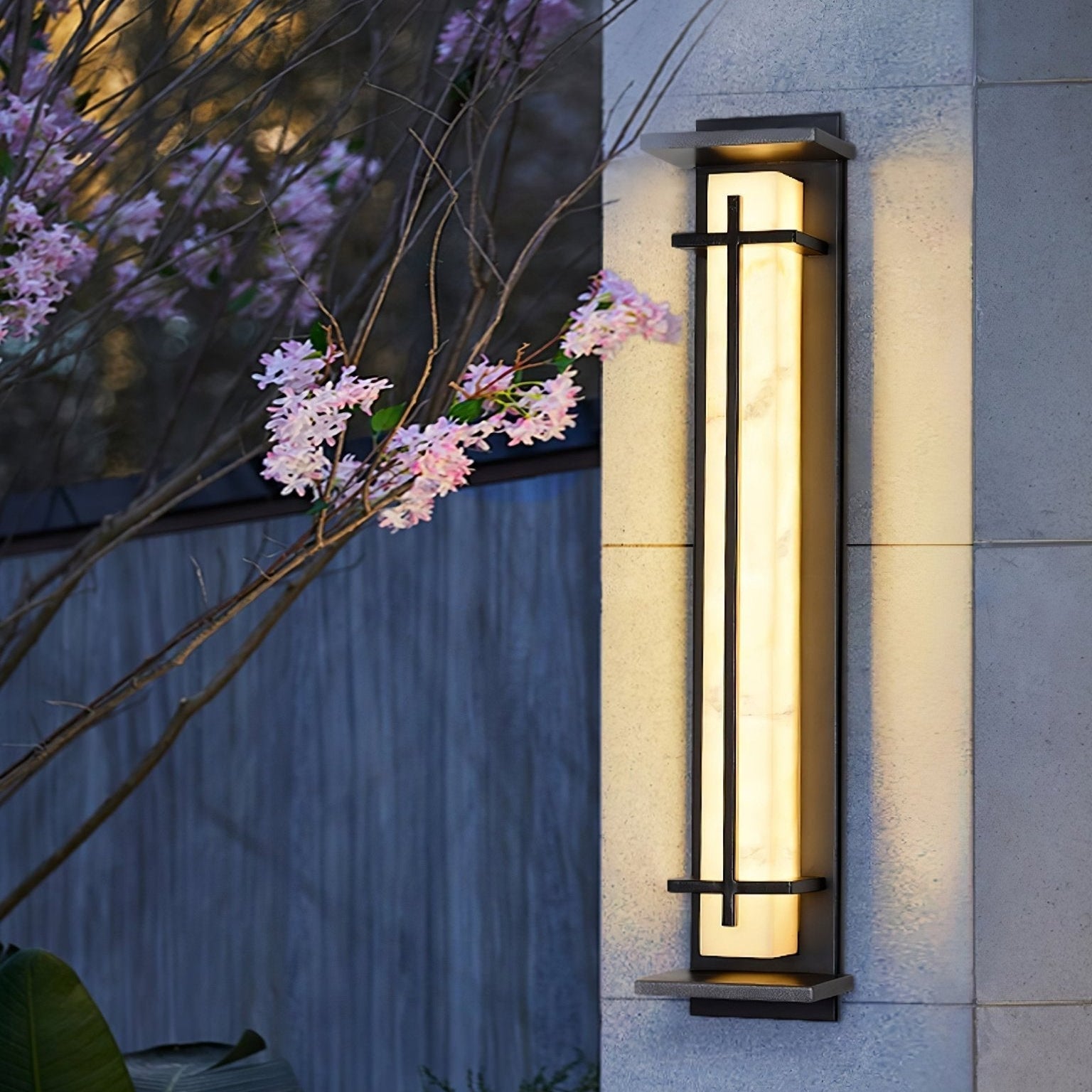 Ray Square Outdoor Wall Light  Imitation Alabaster Waterproof 10