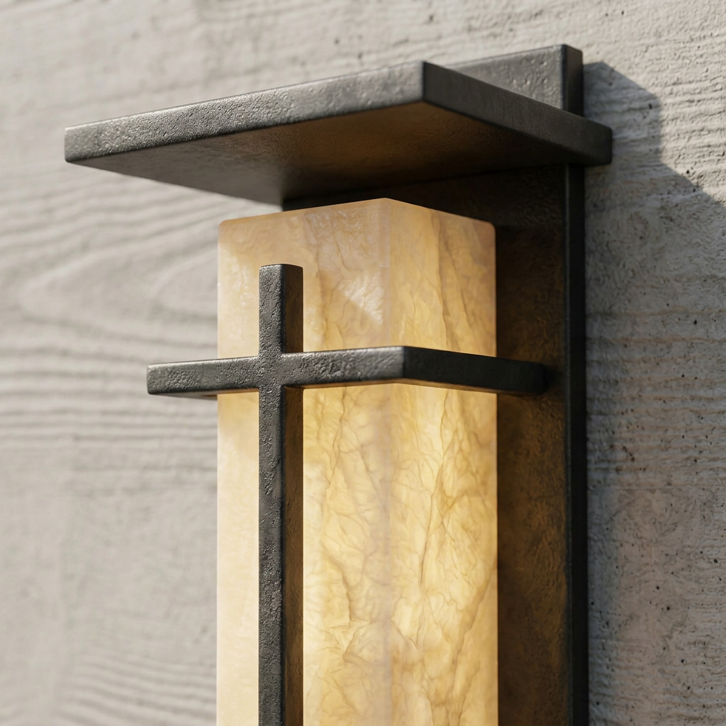 Elara Haus Alabaster Outdoor Wall Light
