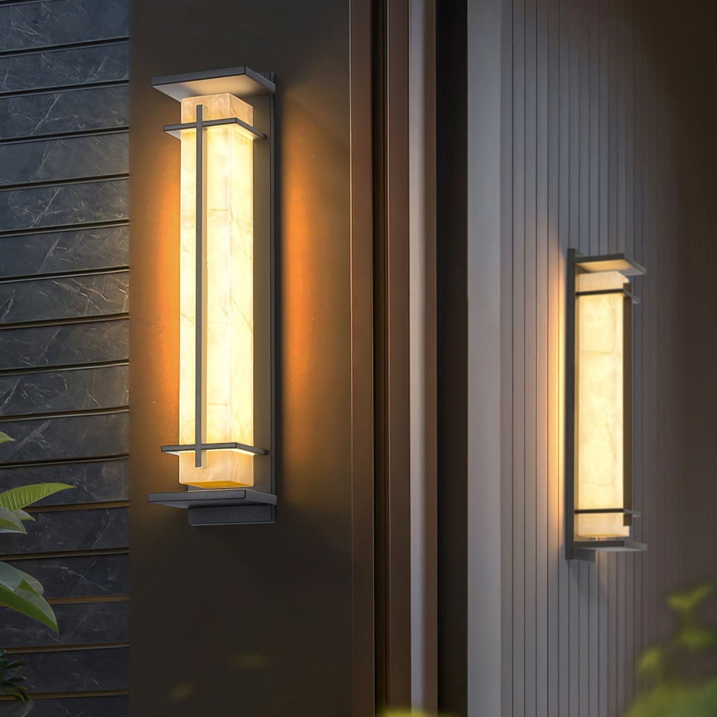 Ray Square Outdoor Wall Light  Imitation Alabaster Waterproof 0