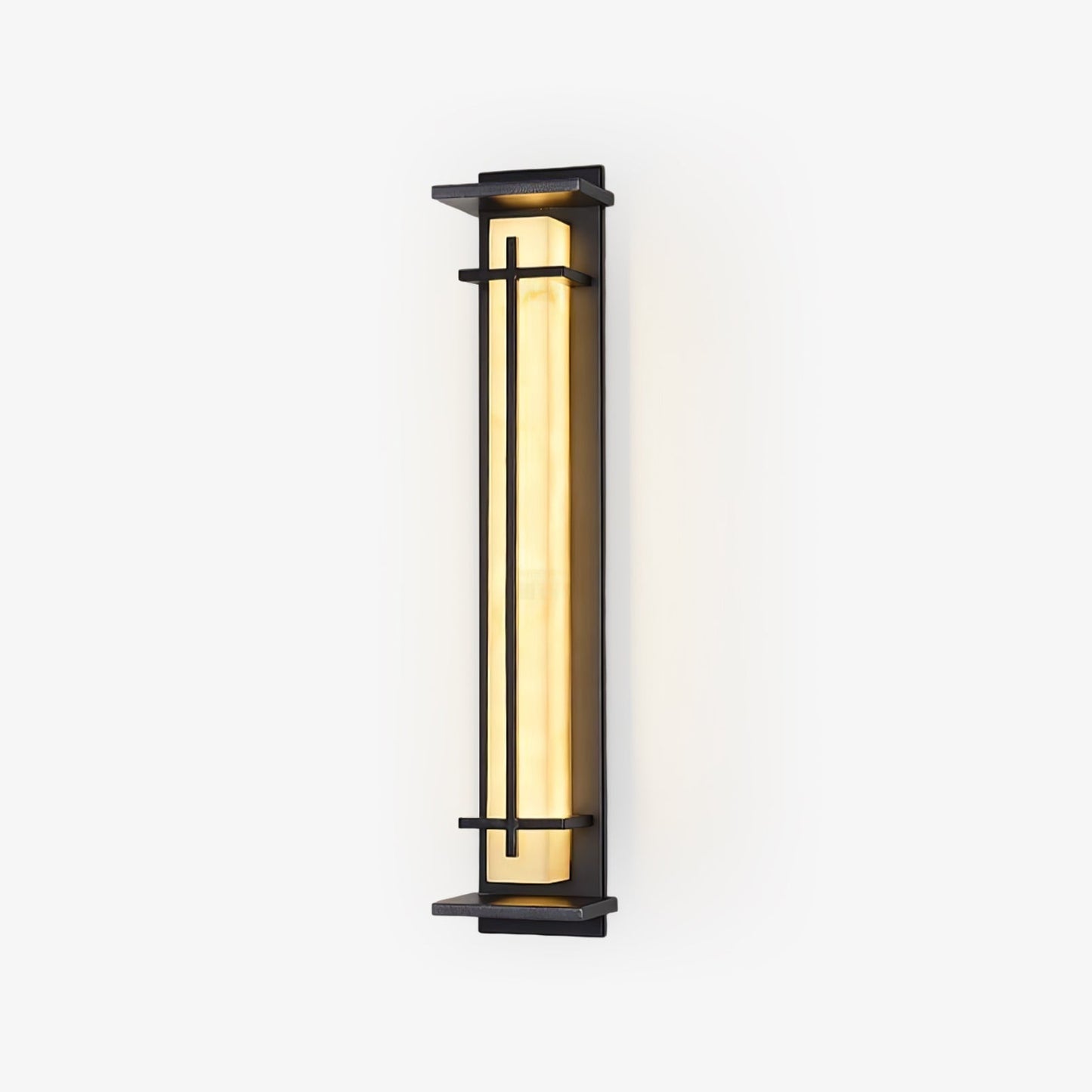 Ray Square Outdoor Wall Light  Imitation Alabaster Waterproof 1