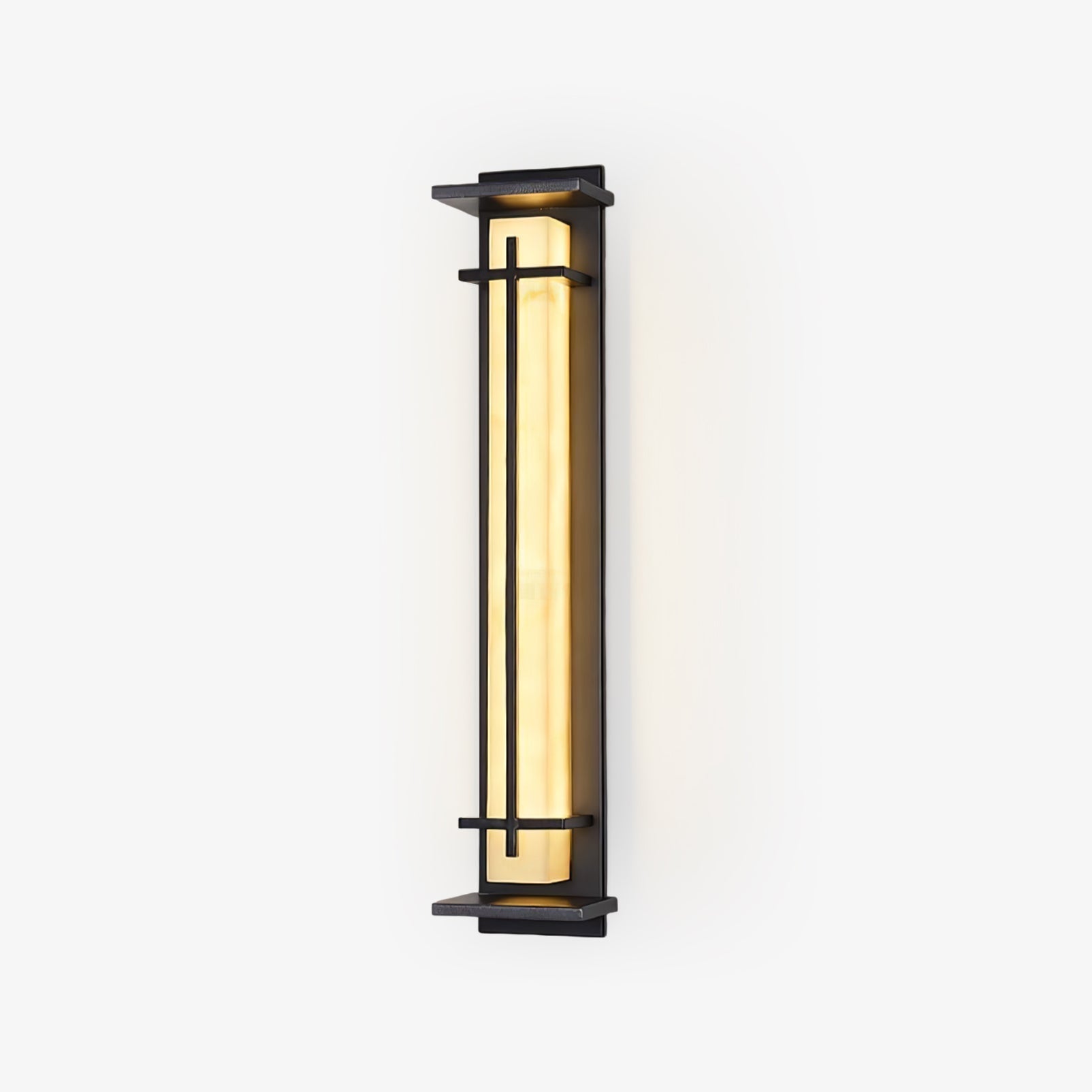 Ray Square Outdoor Wall Light  Imitation Alabaster Waterproof 1