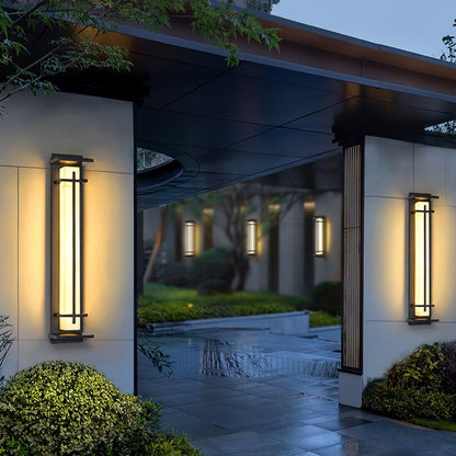 Ray Square Outdoor Wall Light  Imitation Alabaster Waterproof 4