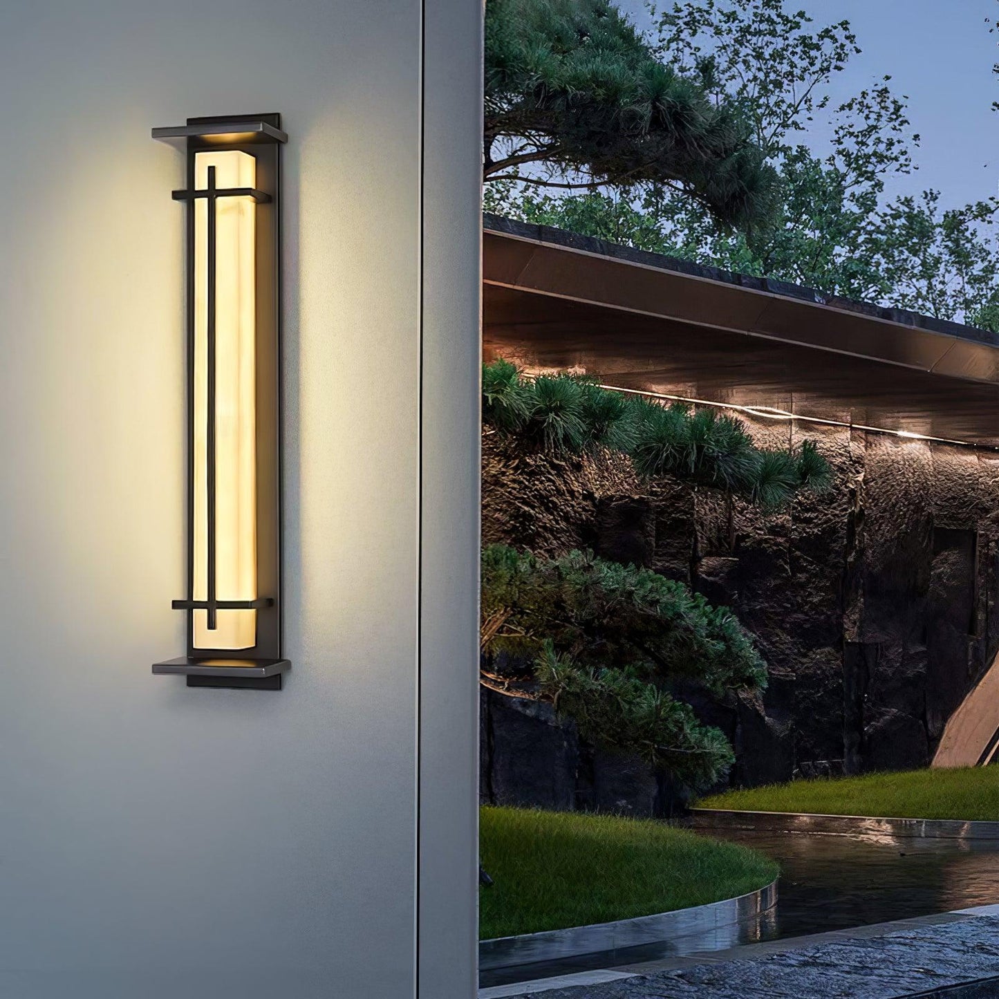 Ray Square Outdoor Wall Light  Imitation Alabaster Waterproof 5