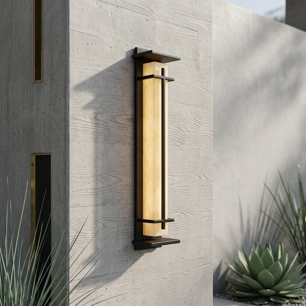 Elara Haus Alabaster Outdoor Wall Light