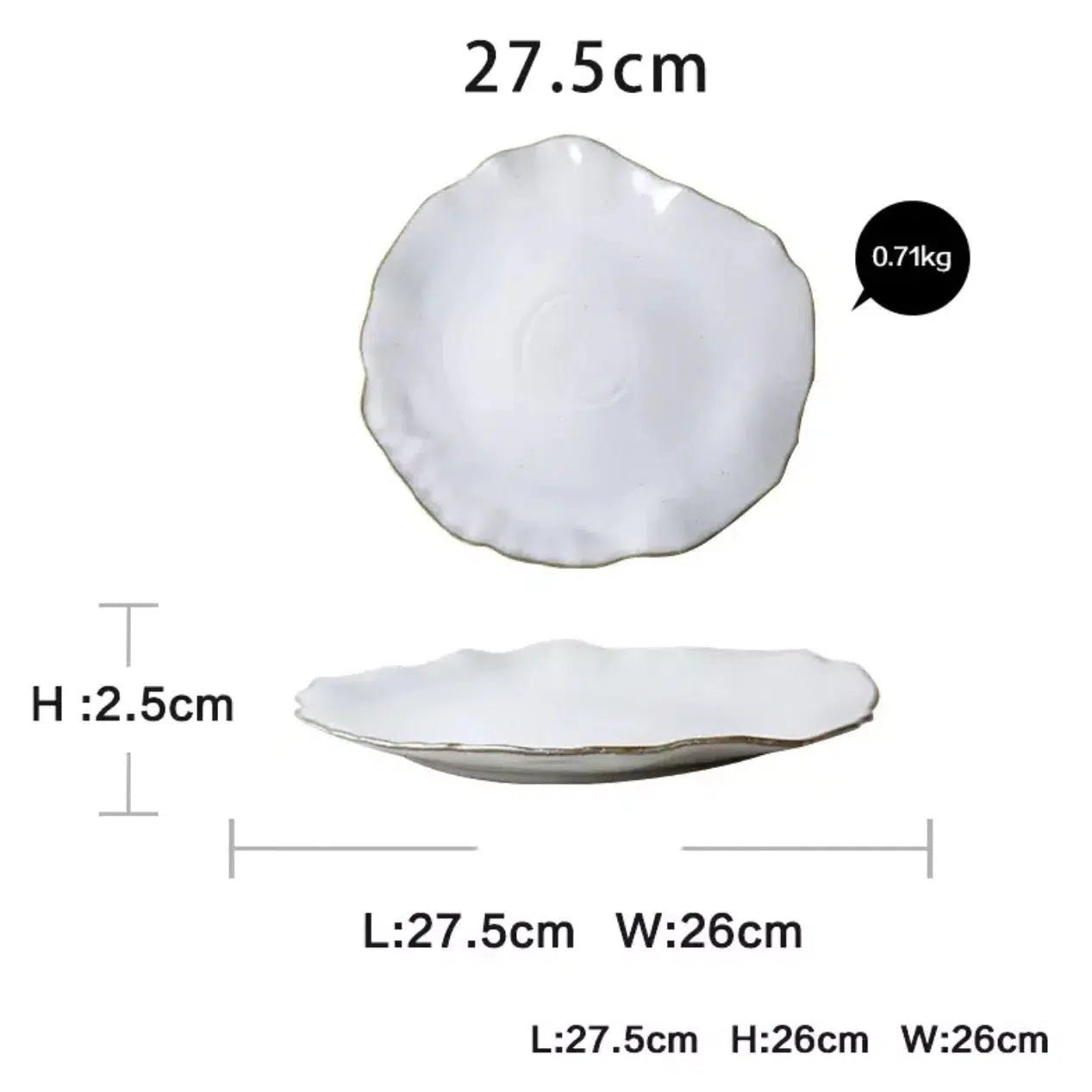 Irregular White Ceramic Plates + Dishes 10
