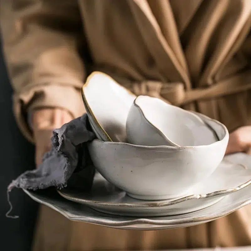 Irregular White Ceramic Plates + Dishes 5