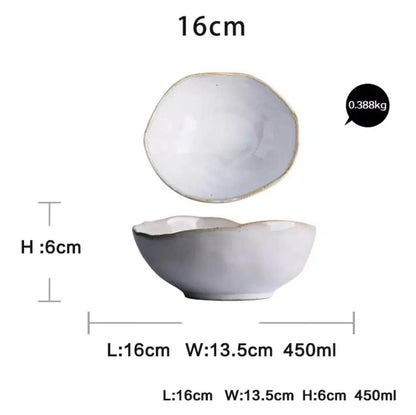 Irregular White Ceramic Plates + Dishes 7