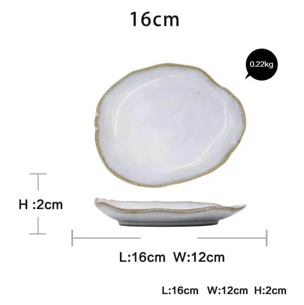 Irregular White Ceramic Plates + Dishes 8