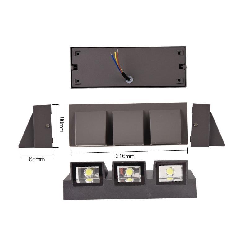 Vexto Modern Black Metal LED Outdoor Wall Lamp 8