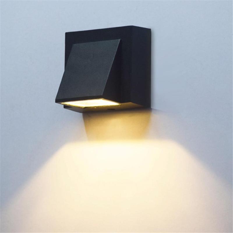 Vexto Modern Black Metal LED Outdoor Wall Lamp 4