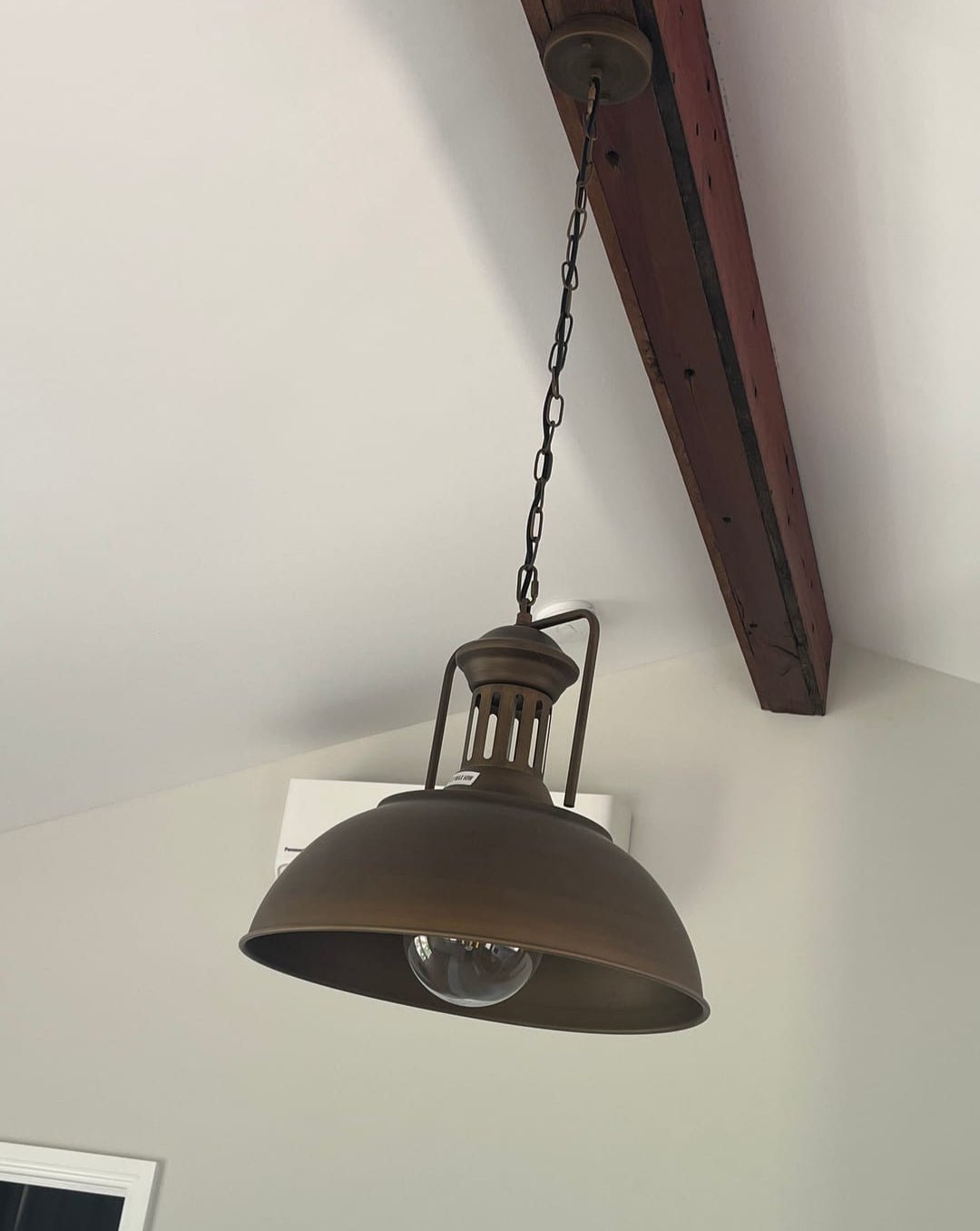 Farmhouse Rustic Rusty Dome Pendant Light 0