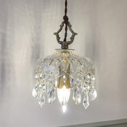 Vintage Decorative Floral Crystal 1-Light Pendant Light 6