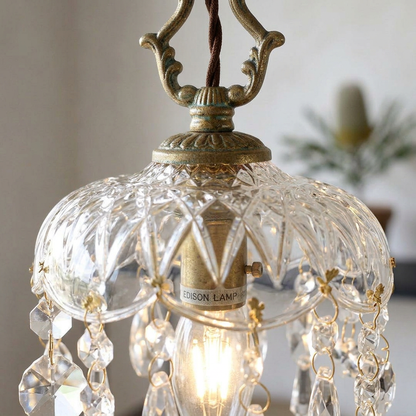 Elara Haus Antique Crystal Pendant Light