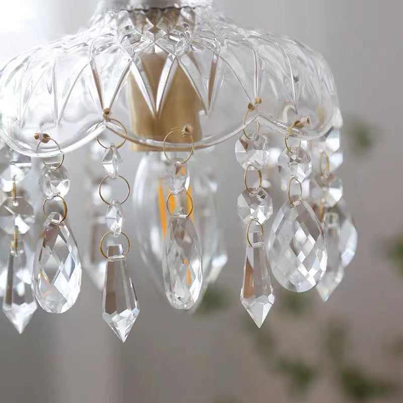 Vintage Decorative Floral Crystal 1-Light Pendant Light 2