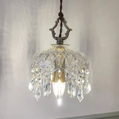 Vintage crystal pendant lamp with decorative icicles 6