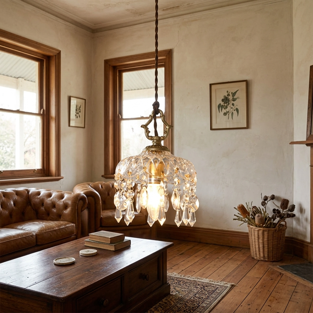 Elara Haus Antique-Style Beaded Crystal Light