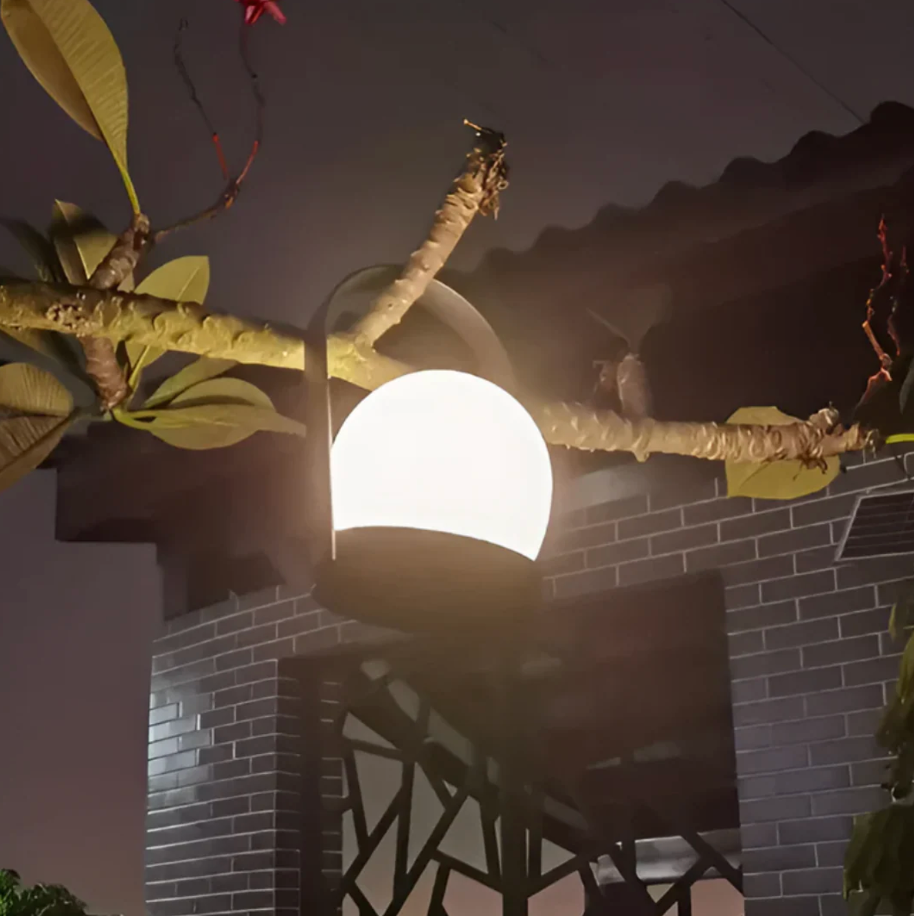 LED table lamp with a spherical shade – a modern decorative lamp with a button 5