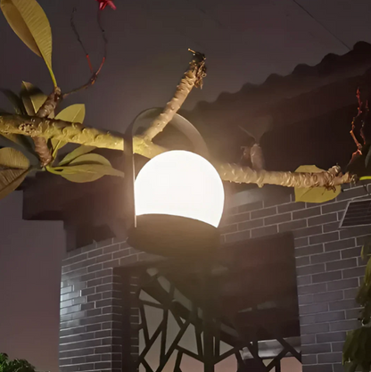 LED table lamp with a spherical shade – a modern decorative lamp with a button 5