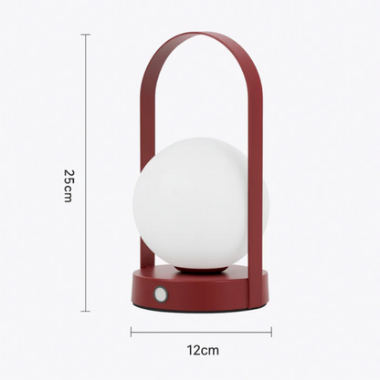 LED table lamp with a spherical shade – a modern decorative lamp with a button 6