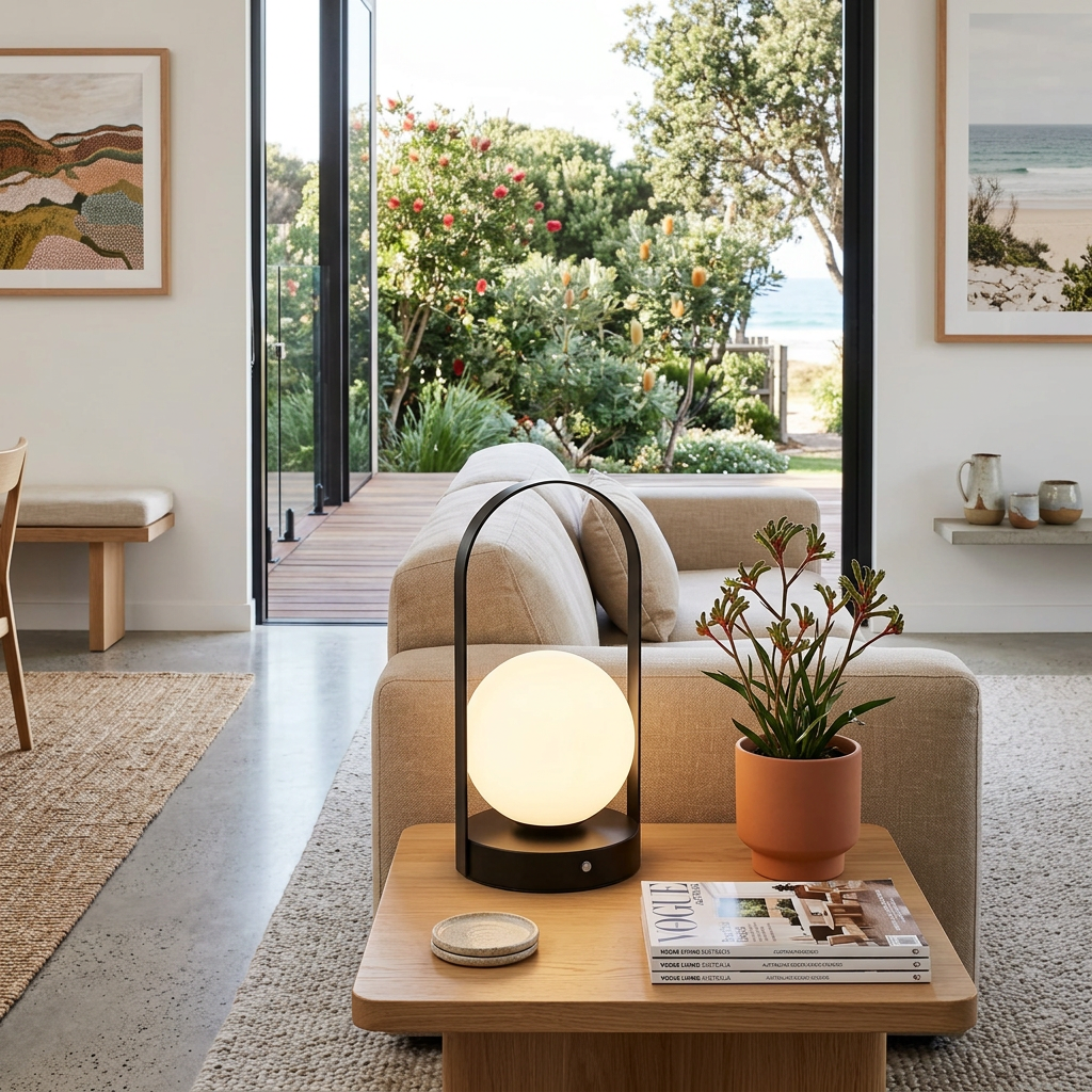 Elara Haus Arched Metal Table Lamp with Frosted Glass Globe