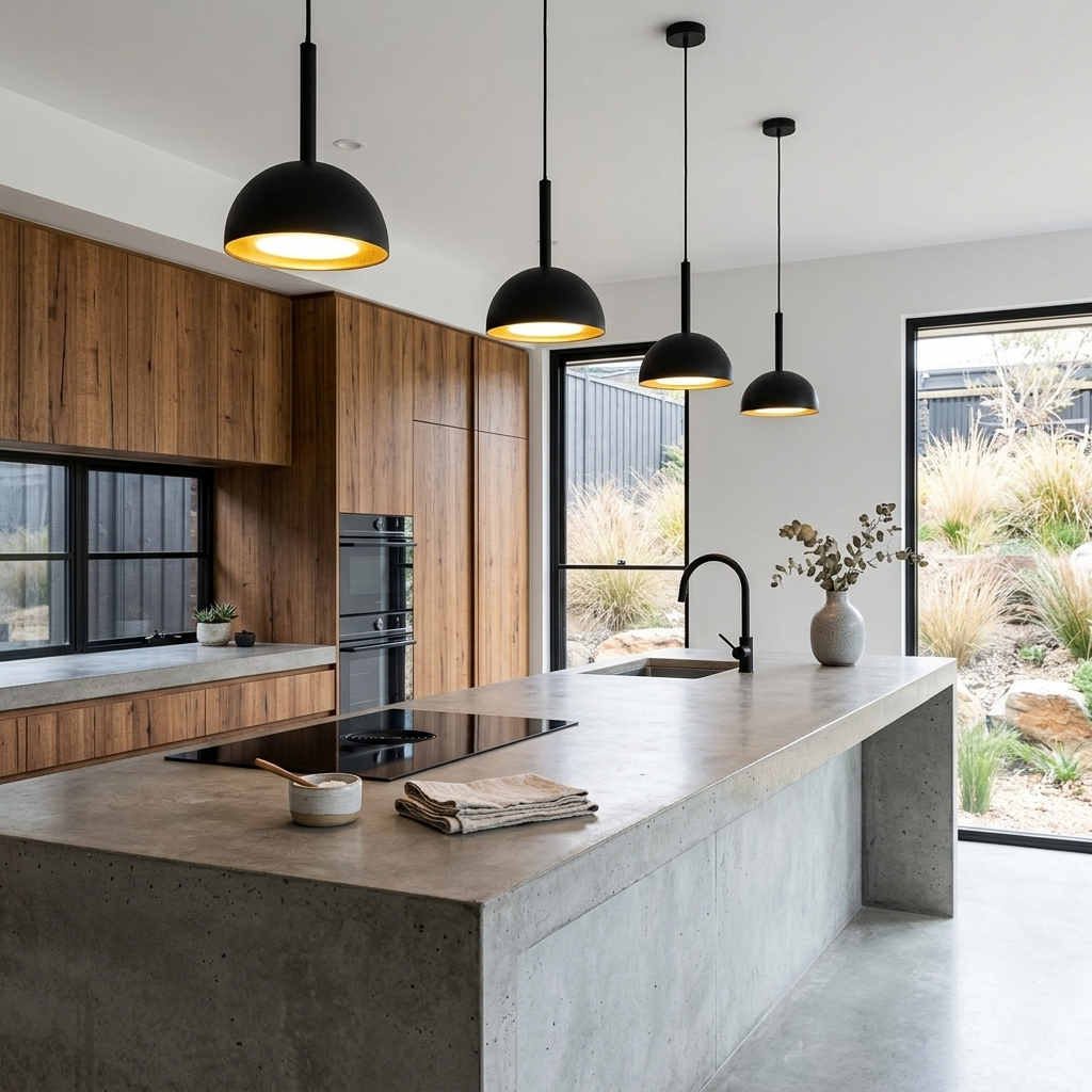 Elara Haus Architectural Black Hemisphere Pendant
