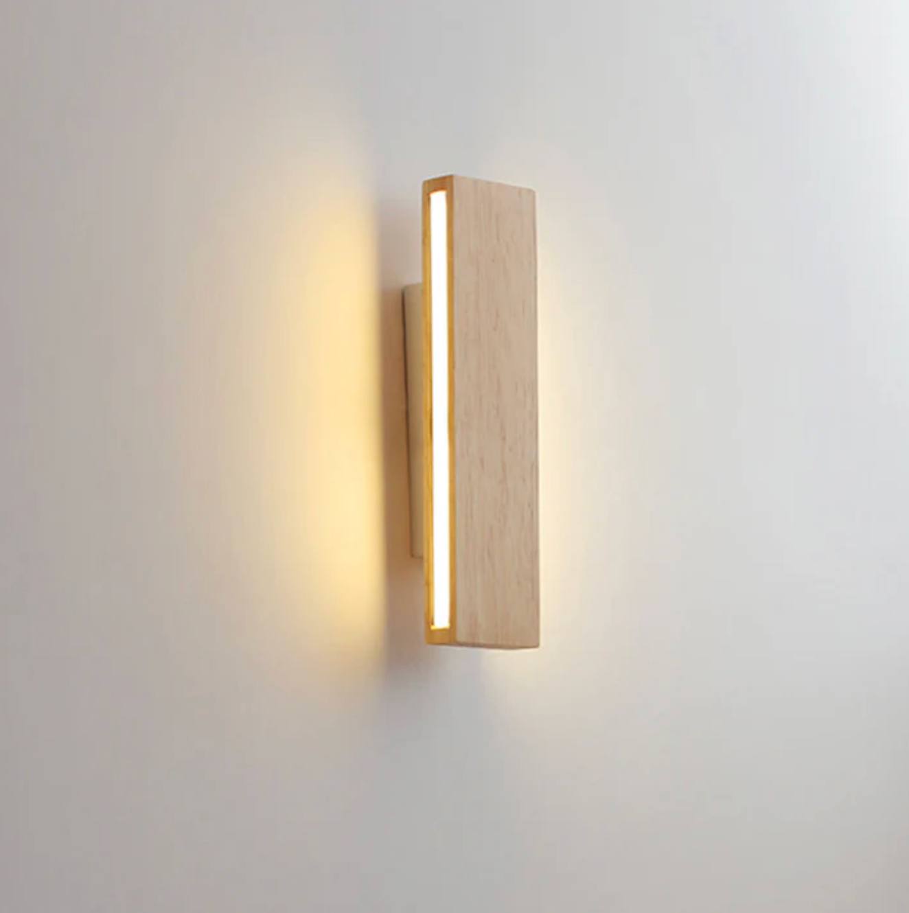 Wooden LED wall sconce – minimalist linear lamp 0