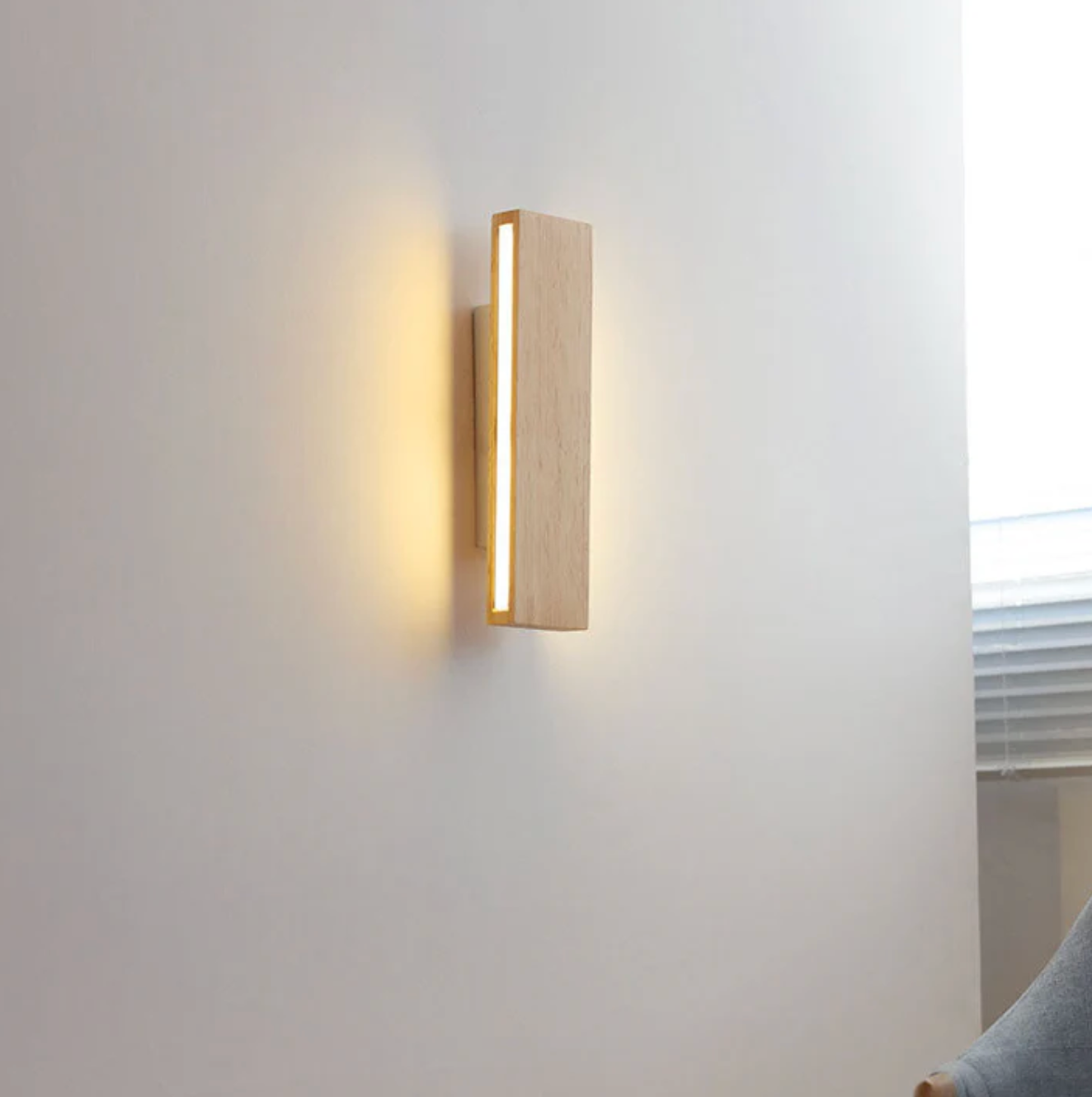 Wooden LED wall sconce – minimalist linear lamp 1