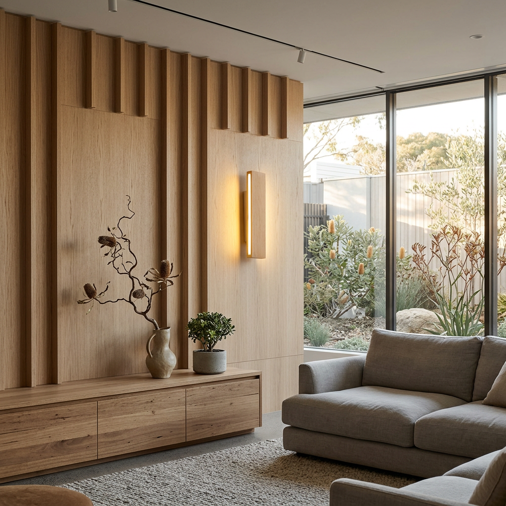 Elara Haus Architectural Japandi Wood Sconce