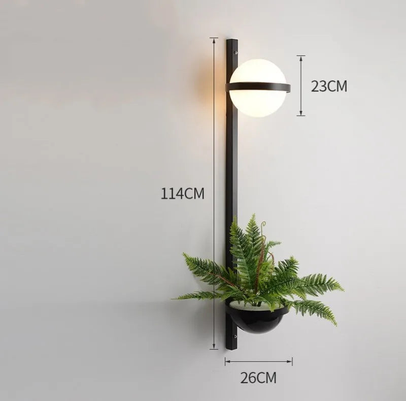 Modern Wall Sconce Lamp with LED Balls and Flower Pot 8