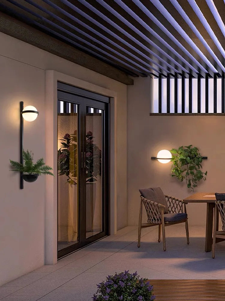 Modern Wall Sconce Lamp with LED Balls and Flower Pot 5