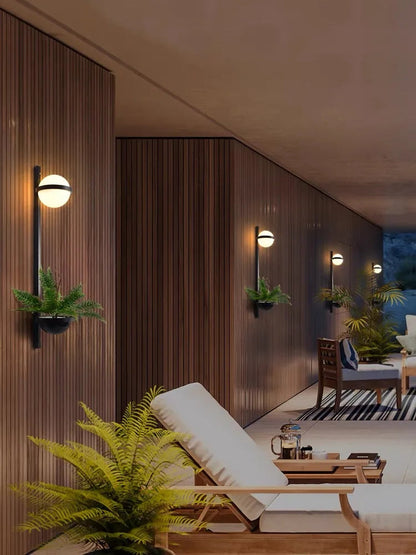 Modern Wall Sconce Lamp with LED Balls and Flower Pot 6