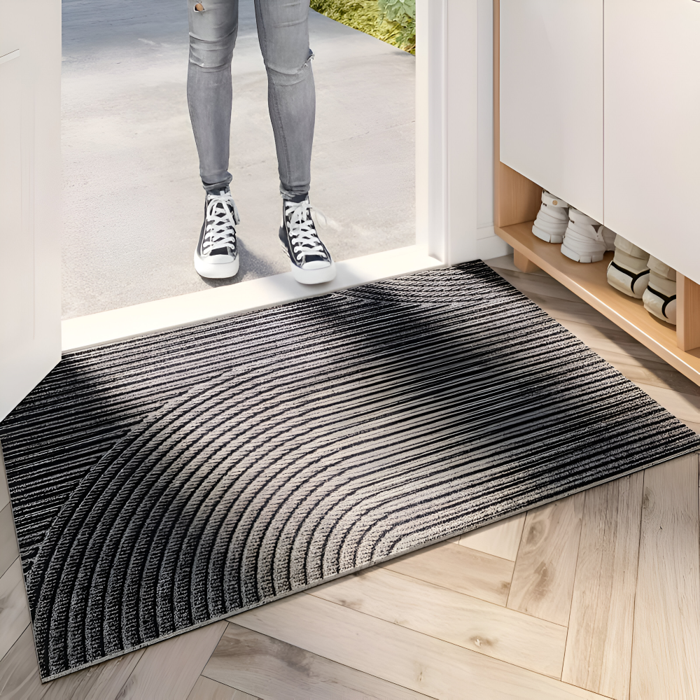 Velione - Rectangular PVC Non-Slip Doormat with Geometric Pattern 8