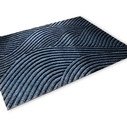 Velione - Rectangular PVC Non-Slip Doormat with Geometric Pattern 11