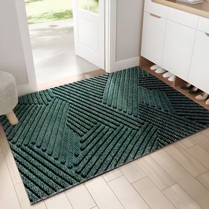Velione - Rectangular PVC Non-Slip Doormat with Geometric Pattern 1