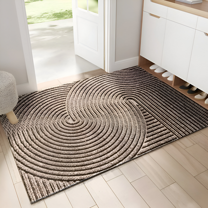 Velione - Rectangular PVC Non-Slip Doormat with Geometric Pattern 3