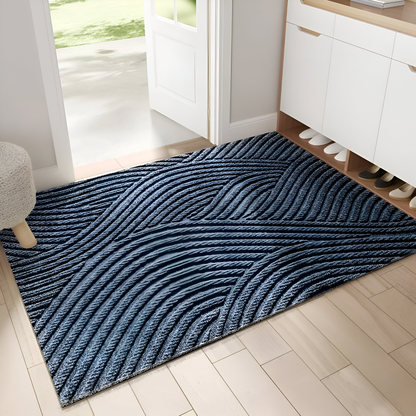 Velione - Rectangular PVC Non-Slip Doormat with Geometric Pattern 4