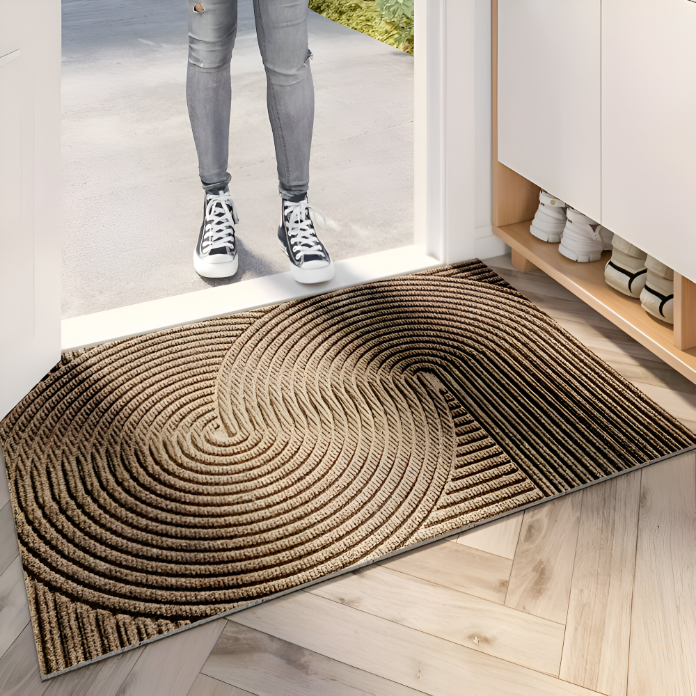 Velione - Rectangular PVC Non-Slip Doormat with Geometric Pattern 6