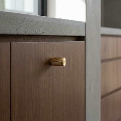 Elara Haus Architectural Minimalist Brass Swirl Drawer Pull