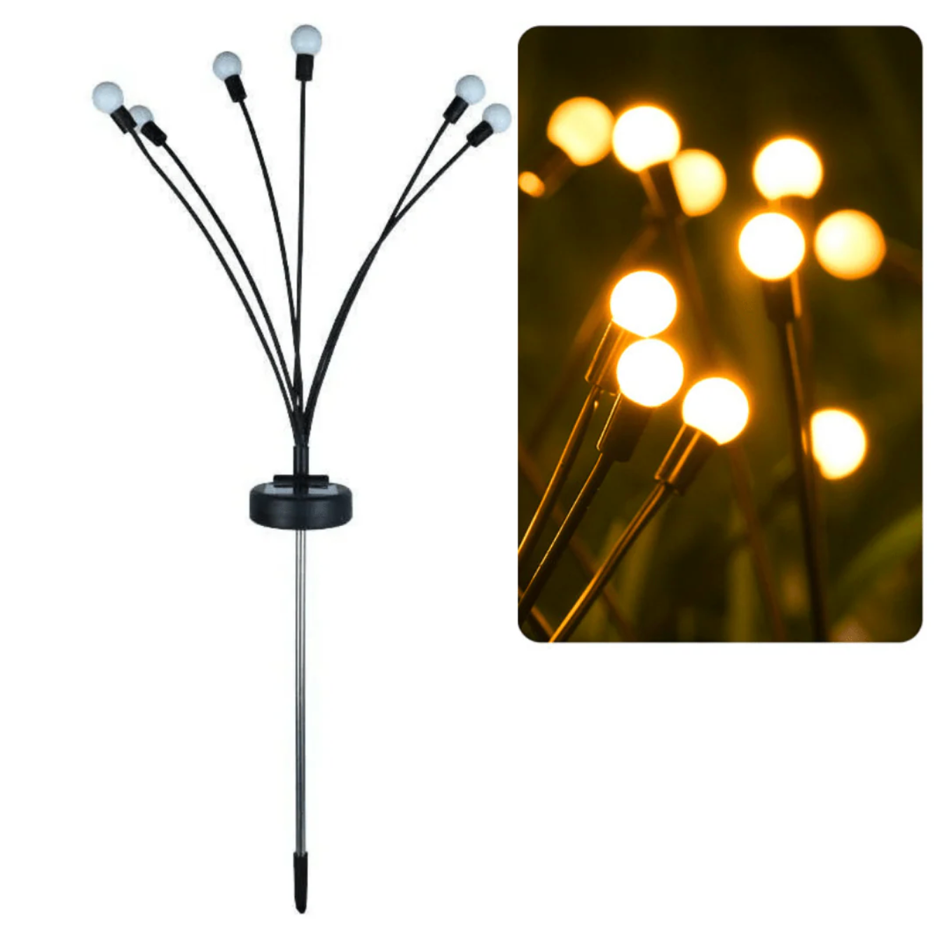 Solar LED garden lamp - decorative balls on flexible arms 0