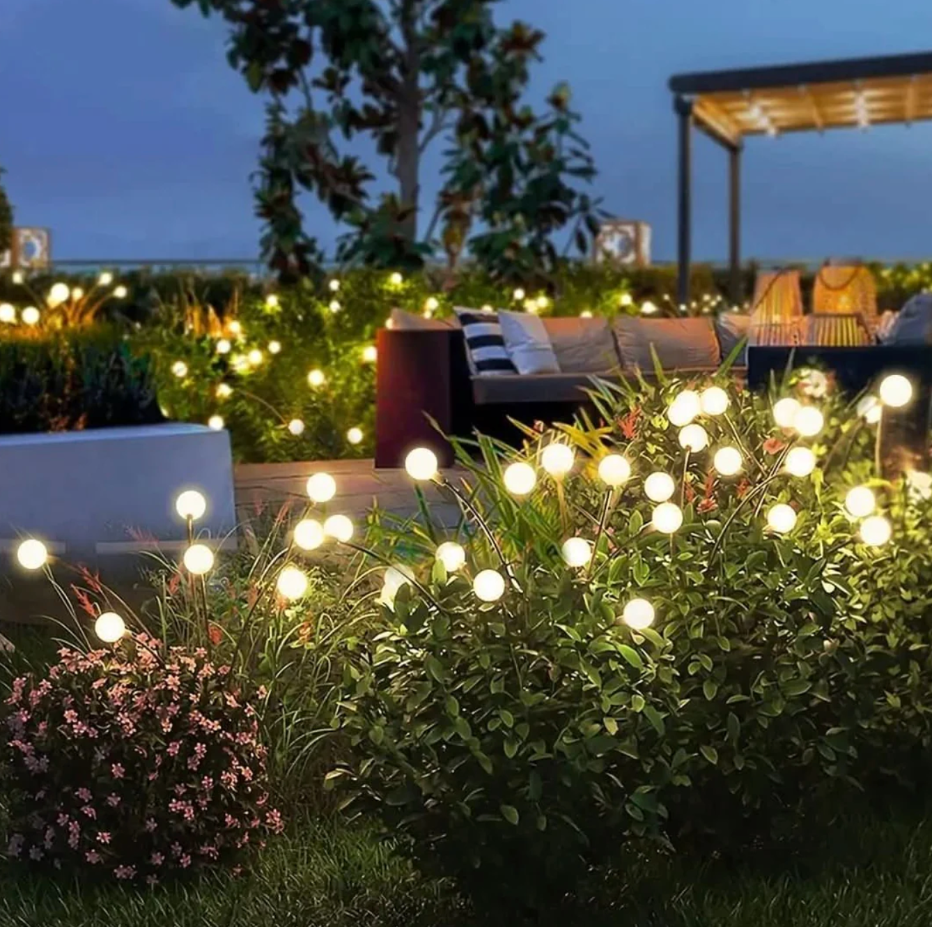 Solar LED garden lamp - decorative balls on flexible arms 3
