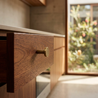 Elara Haus Architectural Textured Brass Drawer Knob