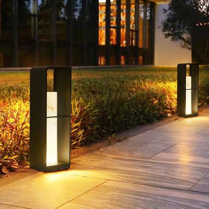Modern LED Garden Lamp in a Geometric Frame 2