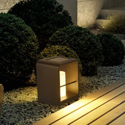 Modern LED Garden Lamp in a Geometric Frame 4