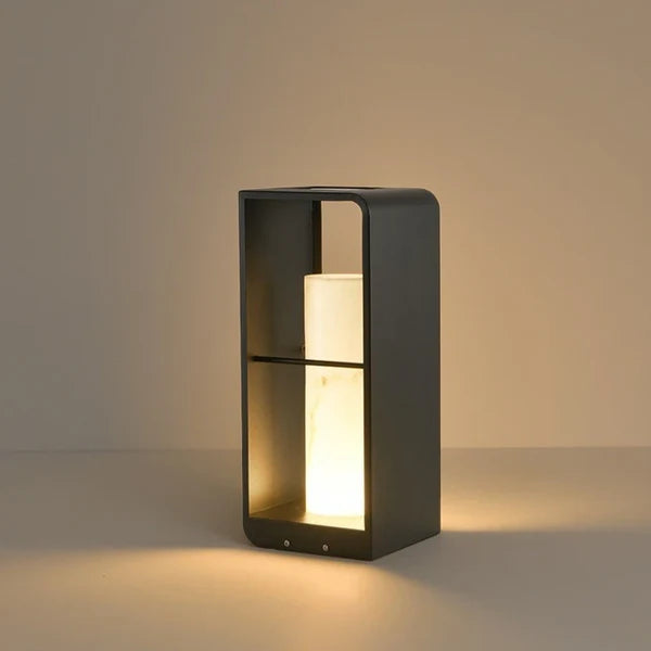 Modern LED Garden Lamp in a Geometric Frame 7