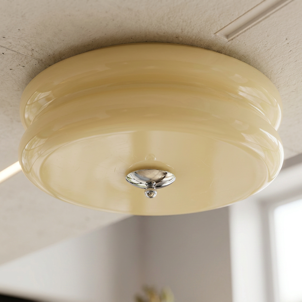 Elara Haus Art Deco Glass Flush Mount Ceiling Light