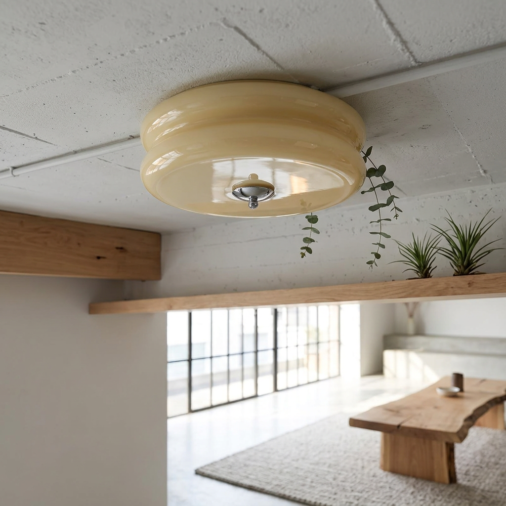 Elara Haus Art Deco Glass Flush Mount Ceiling Light