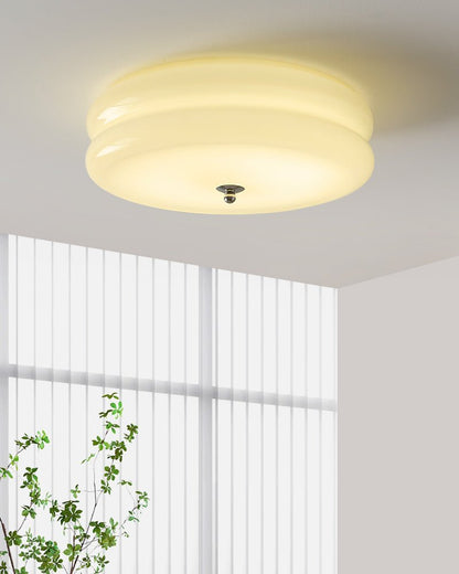 Elara Haus Art Deco Style Brass Ceiling Light - Vintage Look Glass Pendant