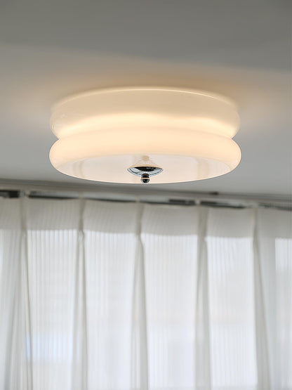 Elara Haus Art Deco Style Brass Ceiling Light - Vintage Look Glass Pendant